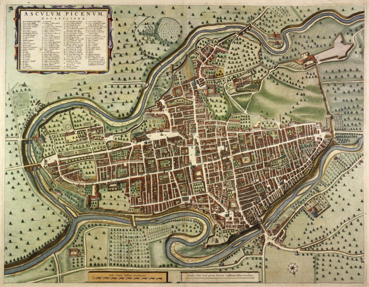 Mappa di Ascoli Piceno realizzata da Emidio Ferretti nel 1646.